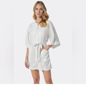 Joie Colin linen romper size large porcelain 100% linen